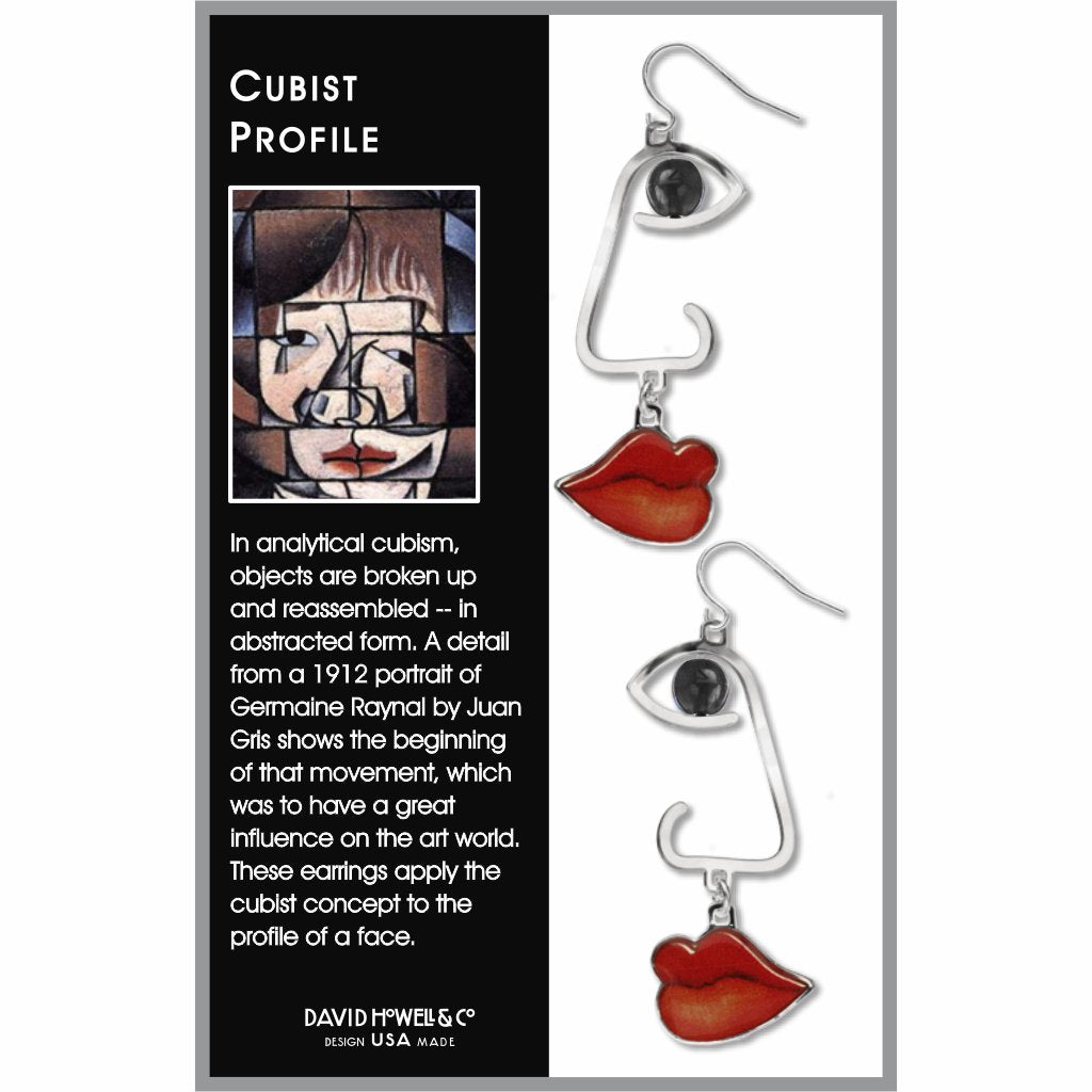 cubist-profile-black-bead-giclee-print-domed-earrings-photo-2