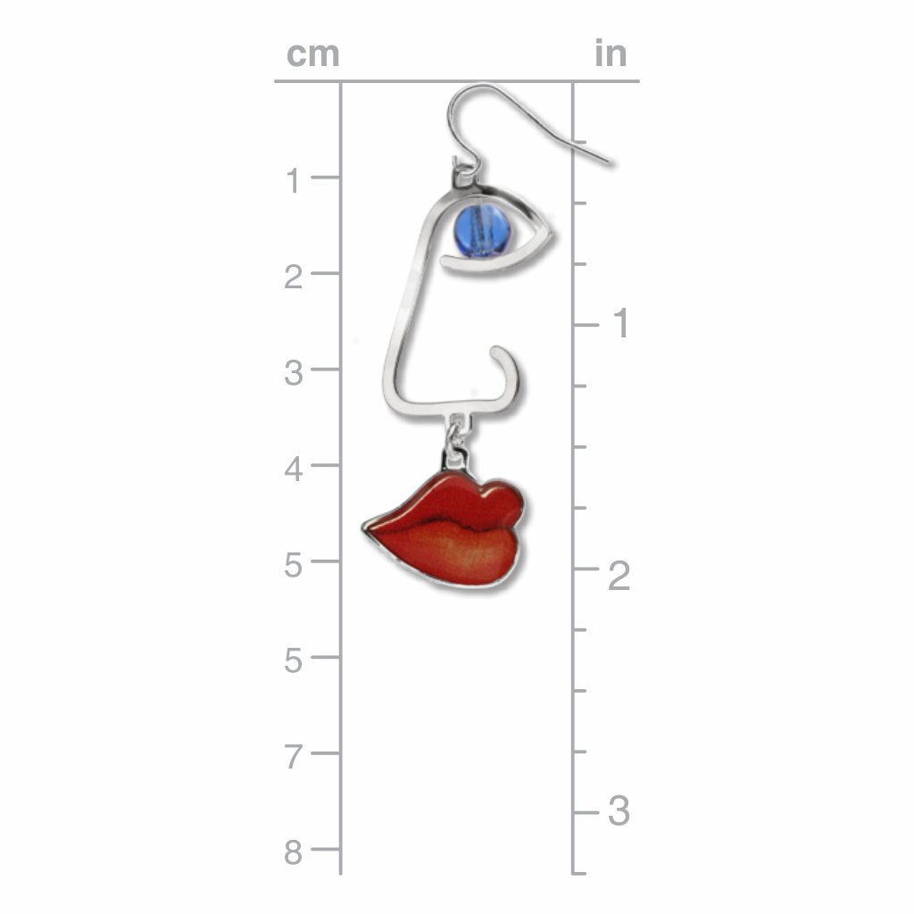 cubist-profile-sapphire-bead-giclee-print-domed-earrings-photo-3