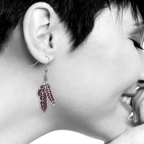 Red Tailed Hawk Feathers Earrings