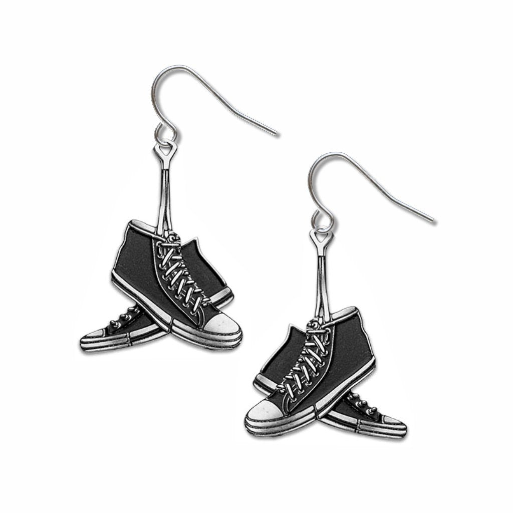 sneakers-black-accent-earrings-photo