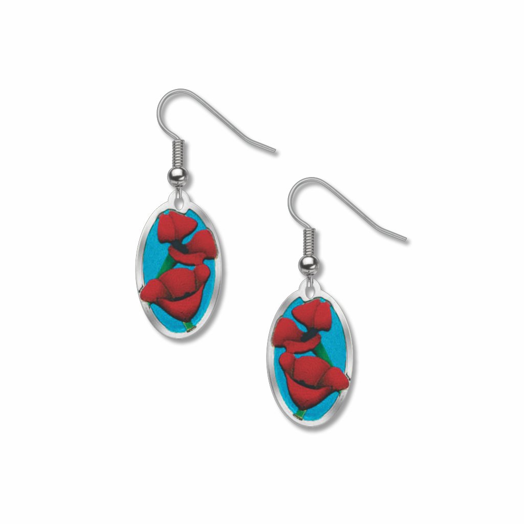 red-poppy-giclee-print-earrings-photo