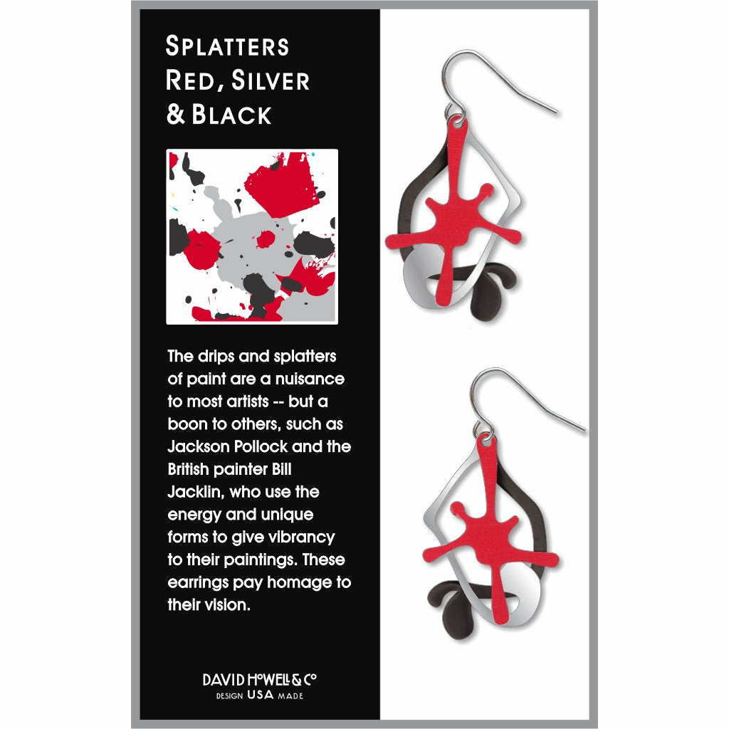 splatters-red,silver-&-black-earrings-photo-2