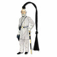 A silver metal bookmark featuring an illustration of General Robert E. Lee in Confederate general's uniform, holding a sword, with a black braided tassel.
