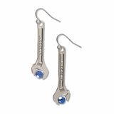 Wrenches for Wenches blue dangle earrings for the patriotic gift