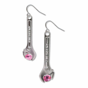 Wrenches for Wenches pink dangle earrings for the patriotic gift